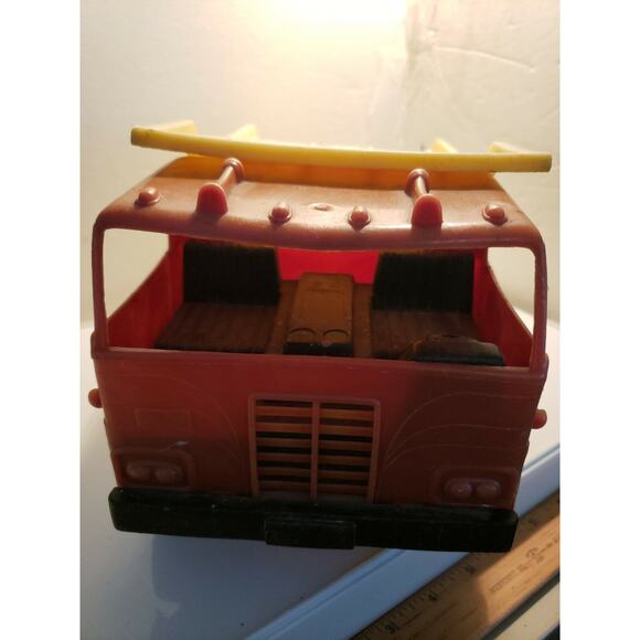 Vintage Gay Toys 12" plastic Dump Truck 620 brown/yellow Goodyear Tracker - Picture 3 of 8